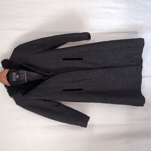 Copper Key Charcoal Grey Wool Long Hooded Coat Size 12